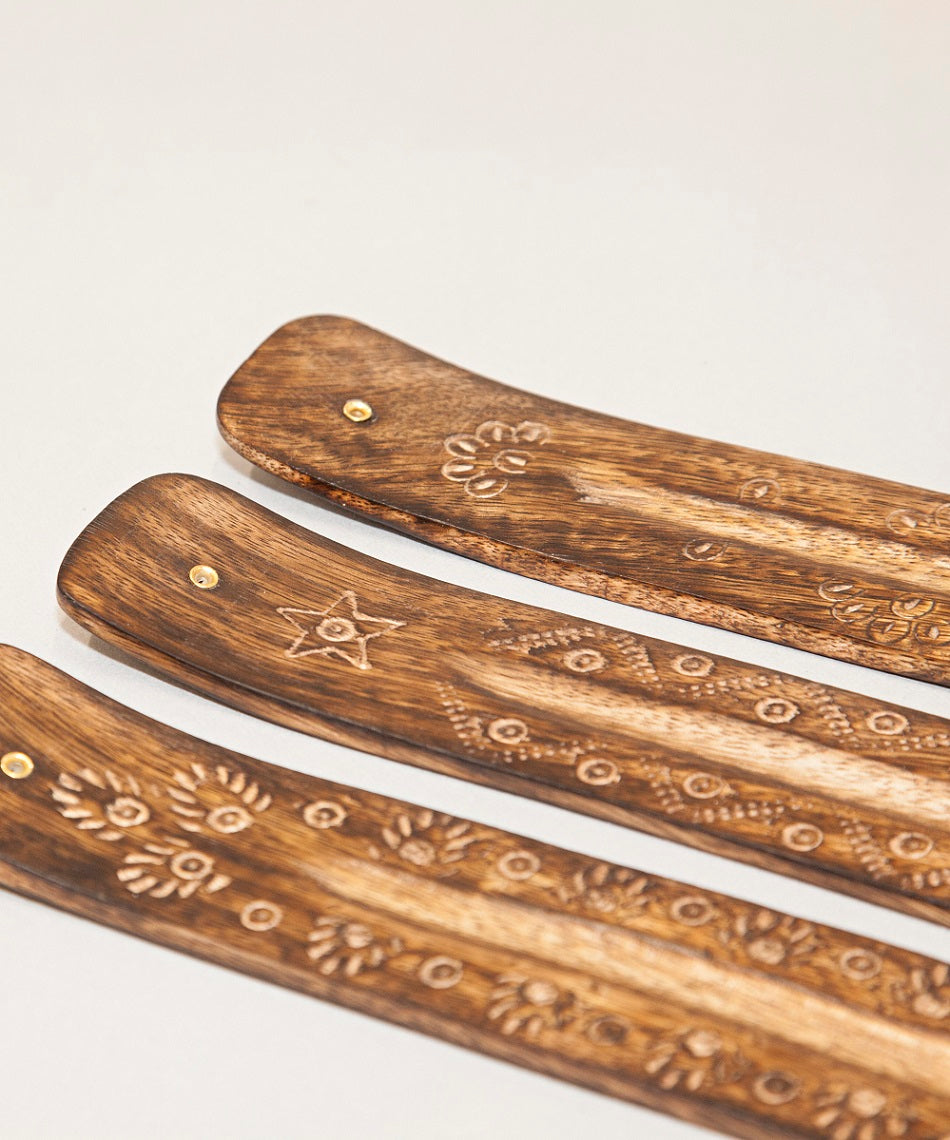 Hand-carved Wood Incense Holder